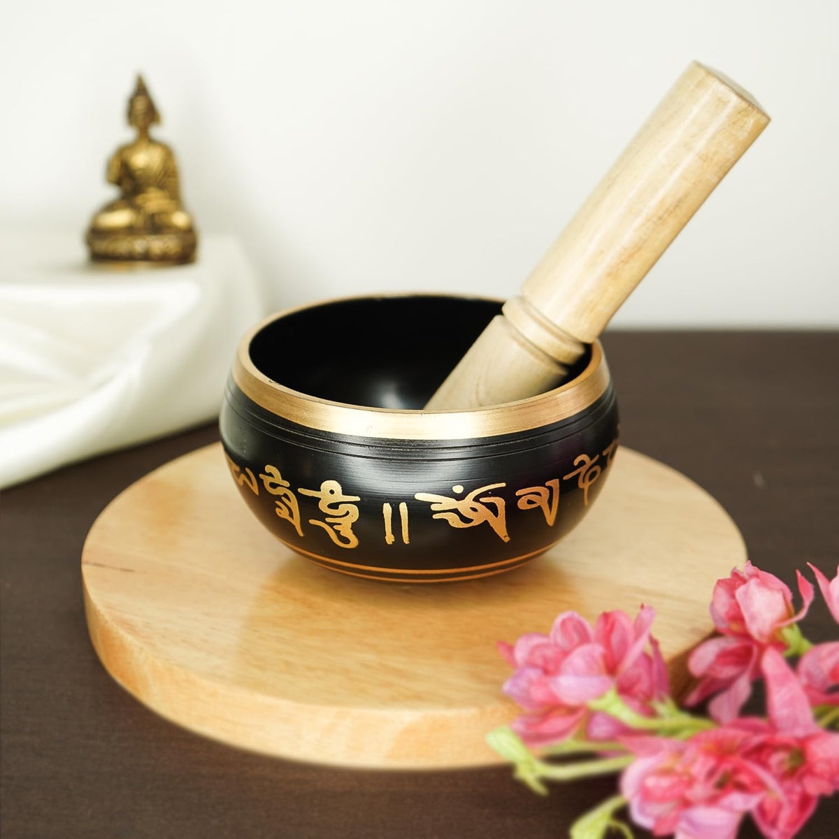 Ekhasa 100% Pure Bronze Handmade Tibetan Meditation Singing Bowl (4.5 inch) | Authentic Sound Bowl Meditation Set for Deep OM Sound | Tibetan Sound Healing Bowls are Perfect Spiritual, Yoga Gifts