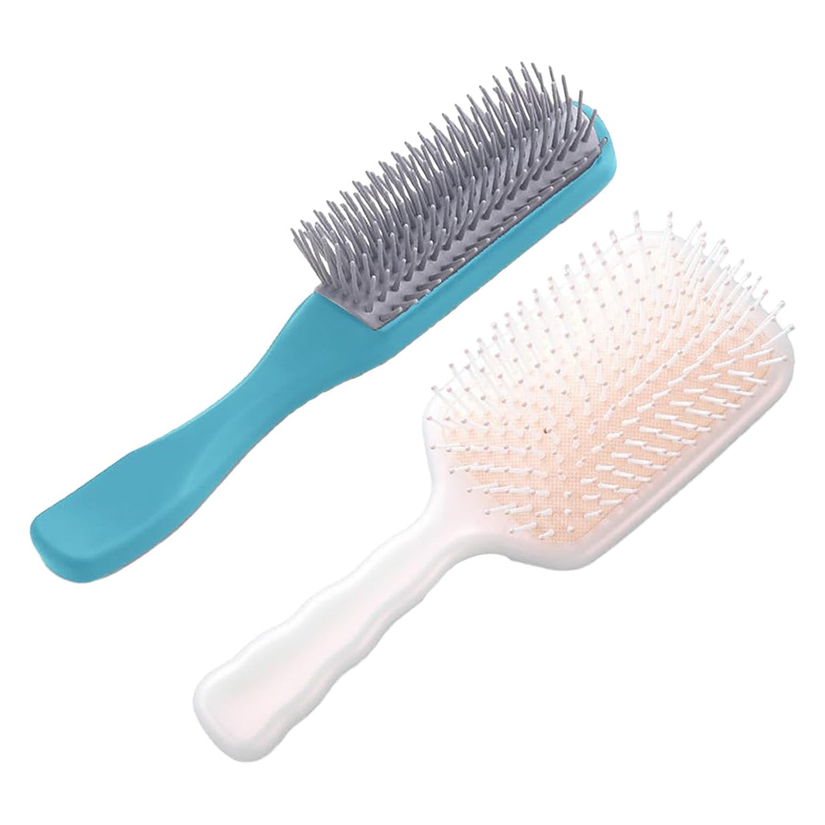 Homestic Hair Brush | Flexible Bristles Brush | Hair Brush with Paddle | Straightens & Detangles Hair Brush | Suitable For All Hair Types | Hair Brush Styling Hair | Set of 2 | Pink & Blue