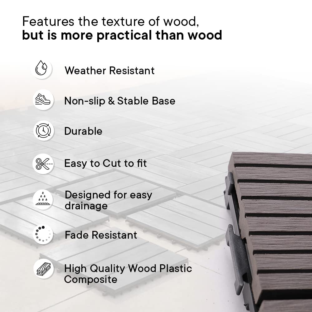 Cheston dark brown deck tiles - indoor flooring solution