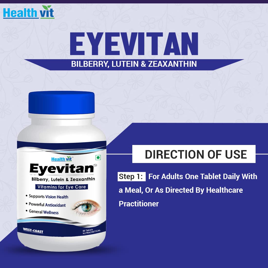 Healthvit Eyevitan - Convenient 60-tablet pack for daily use