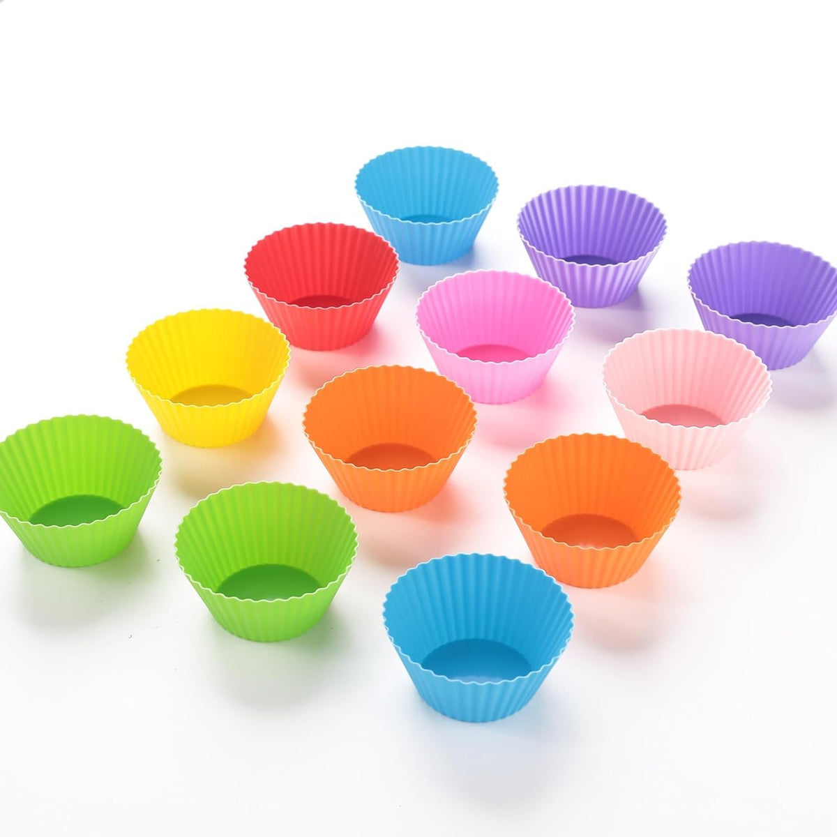 Kuber Industries Silicon Small Cup Cake Mould Set of 72|Reusable Muffin Moulds (Multi)