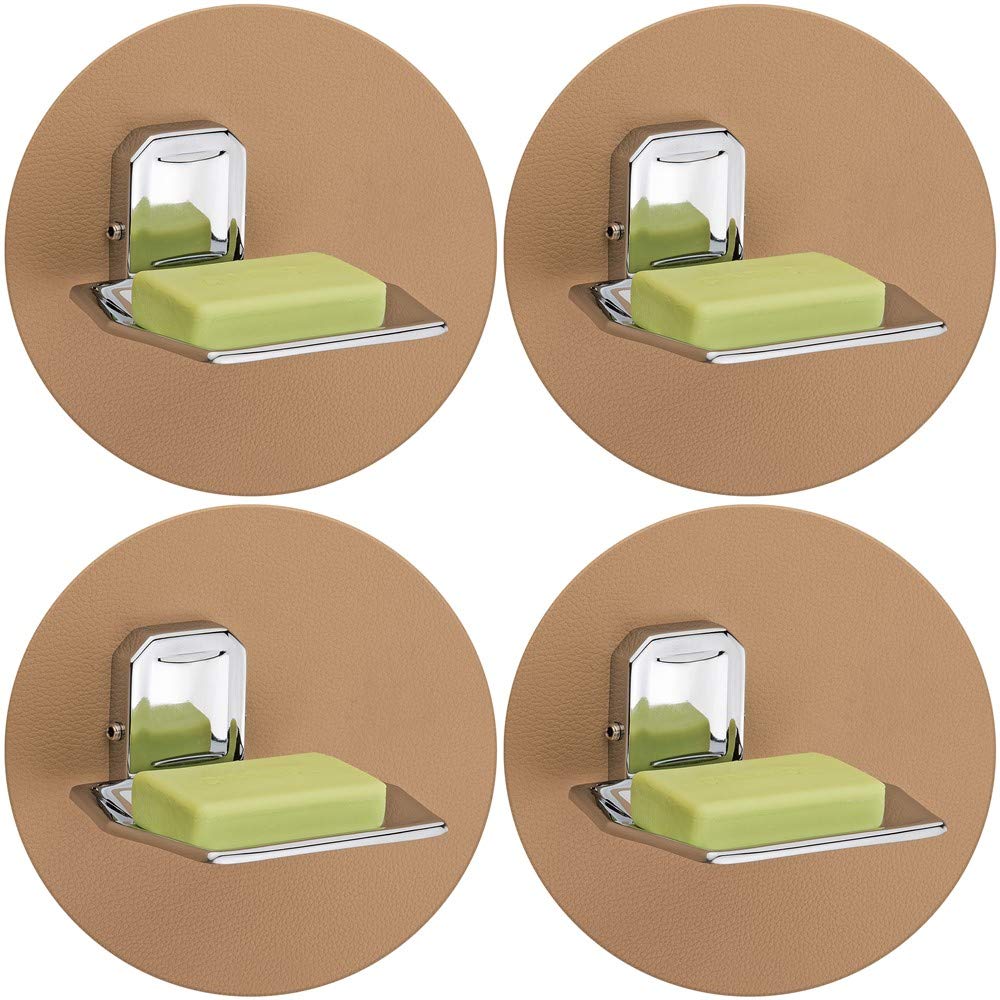 Plantex 304 Grade Stainless Steel Soap Dish/Soap Stand/Bathroom Soap Holder/Soap Case Bathroom Accessories Pack of 4, Cute (Chrome)