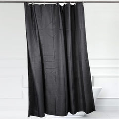 Anko Polyester Waffle Charcoal Shower Curtain- Set of 2 with Metal Eyelets & Set of 24 Rings | Polyester Shower Curtain |Curtain: 180 Cm (L) x 180 Cm (W) (2 Pc), Rings: 7.5 Cm x 6.5 Cm x 4.5 Cm Each