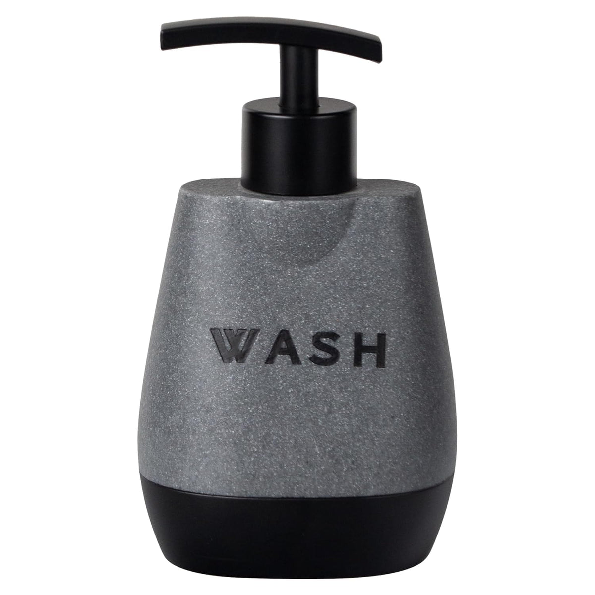 Homestic Premium Polyresin Liquid Soap Dispenser | 250ml | Modern Stylish Kitchen Office Bathroom Dispenser for Kitchen | Non Fragile | Scratch Proof | Moisture Resistant | Grey-Black Color