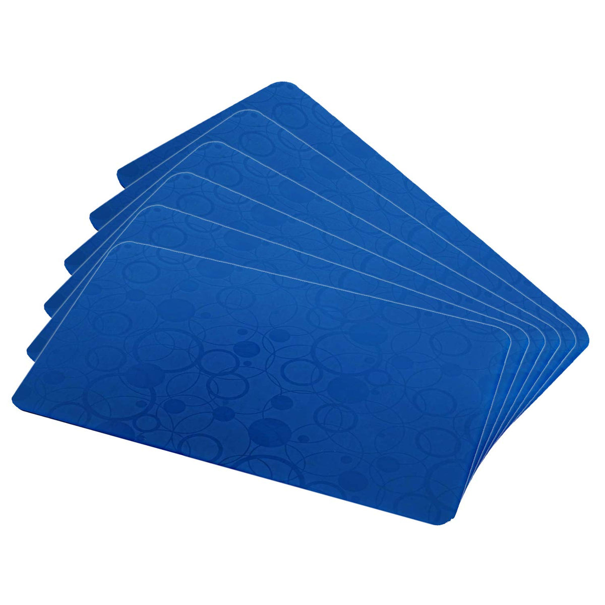 Kuber Industries Circle Design 6 Piece PVC Refrigerator Drawer Mat Set - Blue - CTKTC22359