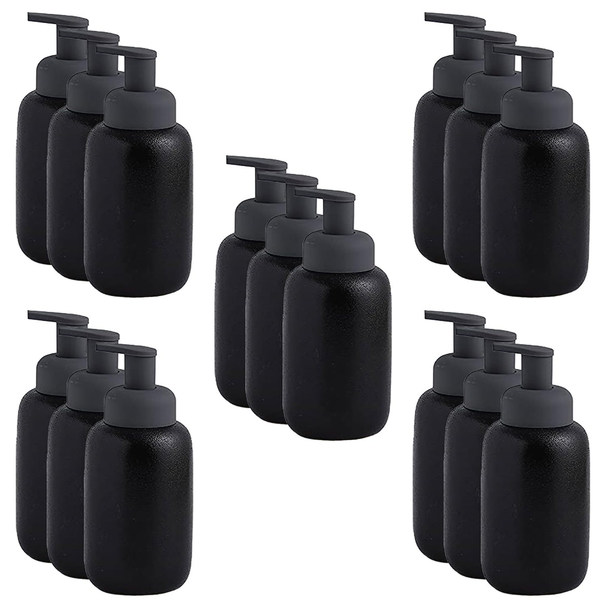 Kuber Industries Liquid Soap Dispenser | Handwash Soap Dispenser | Soap Dispenser for Wash Basin| Bathroom Dispenser Bottle | 15 Piece | Pack of 5 | 400 ml | JY00012 | Black