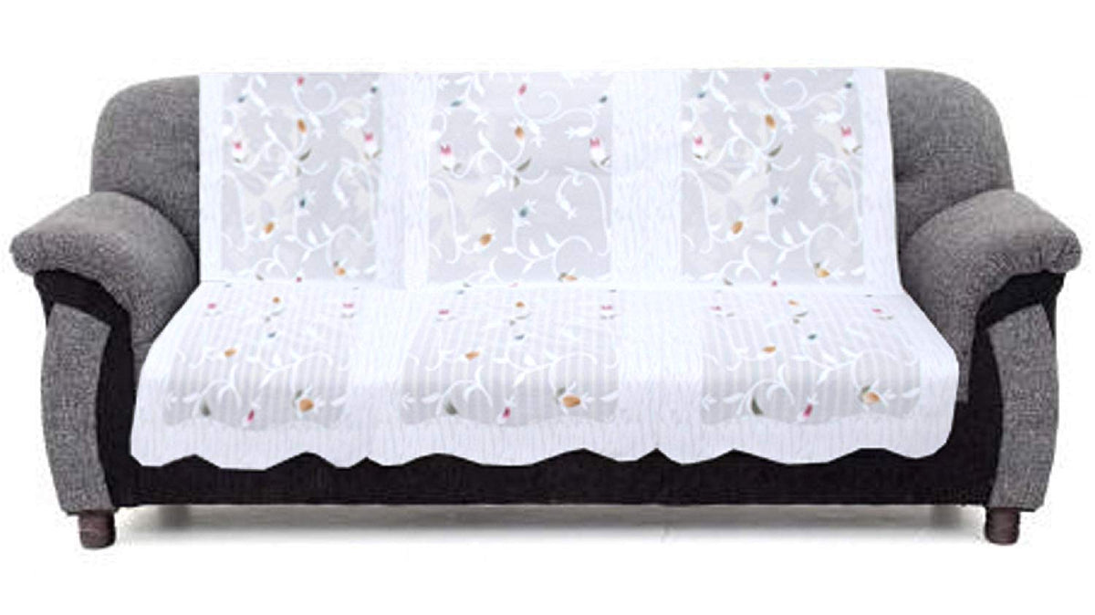 Kuber Industries Leaf Cotton 2 Piece 3 Seater Sofa Cover - CTKTC28682 (Multicolour, Standard)