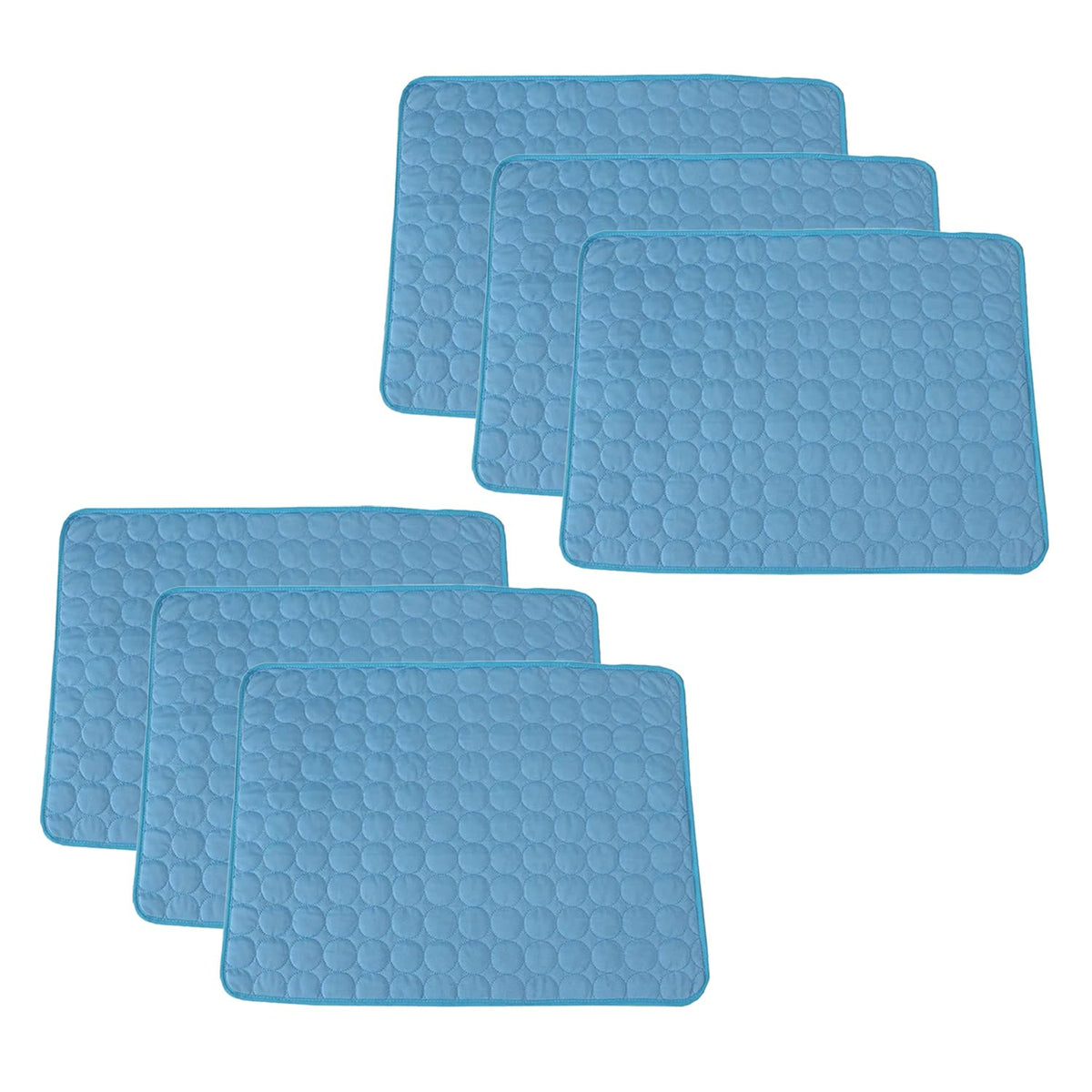 Kuber Industries Rectangular Dog & Cat Bed|Premium Cool Ice Silk with Polyester With Bottom Mesh|Multi-Utility Self-Cooling Pad For Dog & Cat|Light-weight & Durable Dog Bed|ZQCJ001B-S|Blue (Pack Of 6)