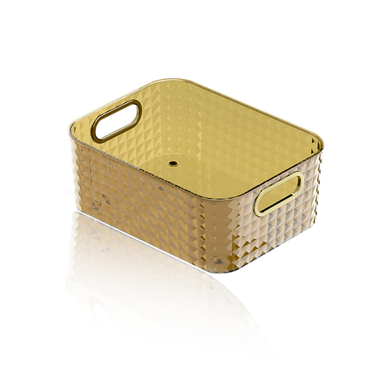 Homestic Decorative Storage Container | Organizer For Kitchen Pantry bathroom Accessories | Vanity Basket for Restaurant-Desktop Cosmetic-Storage box | YM.6551A | COLOR: Amber