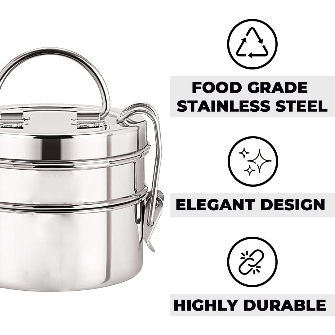Kuber Stainless Steel Tiffin Box - Ideal for camping meals
