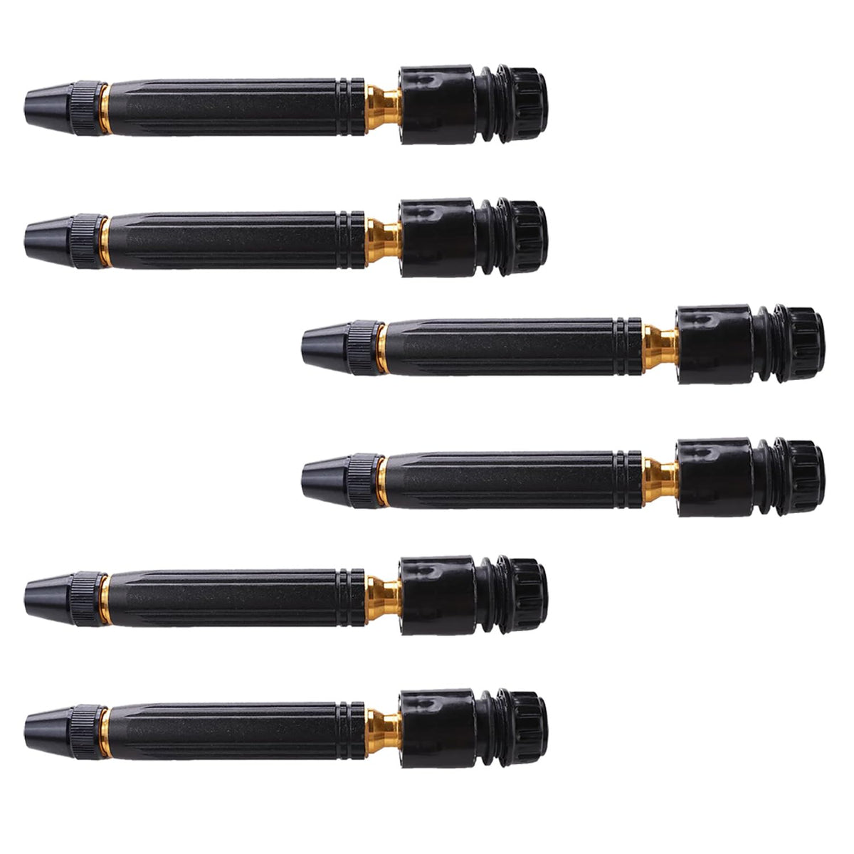 Kuber Industries Nozzle For Water Pipe|Comfortable Grip|Multiple Spray Modes|Brass Nozzle Water Spray Gun For ½” Water Pipe|Ideal Pipe Nozzle For Car Wash,Gardening,& Other Uses|Black (Pack Of 6)