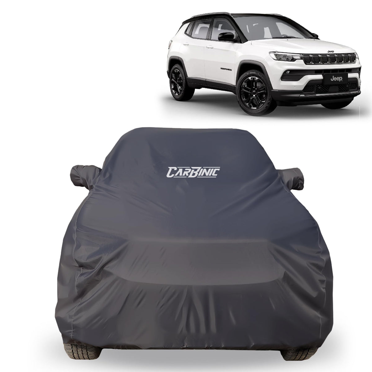 CARBINIC Car Body Cover for Maruti Grand Vitara 2022 | Water Resistant, UV Protection Car Cover | Scratchproof Body Shield | All-Weather Cover | Mirror Pocket & Antenna | Car Accessories Dusk Grey