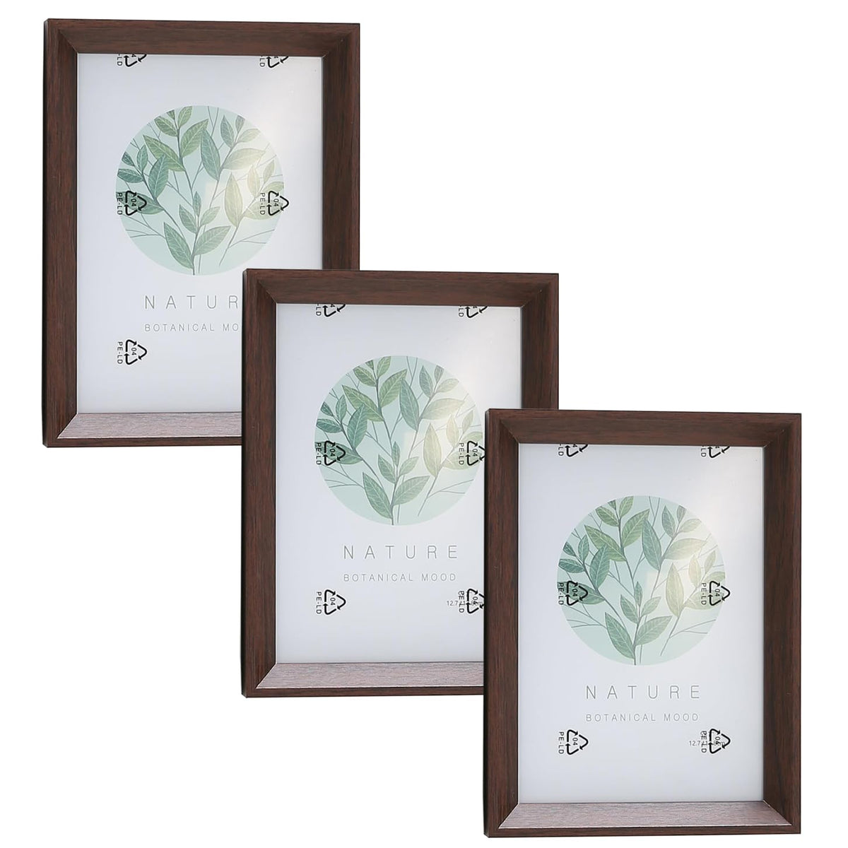 Kuber Industries Photo Frame For Home D?cor|Use Horizontal & Vertical|Crystal Clear Glass|Perfect For Home, Office And Shop "14.2x19.3CM"-Pack of 3 (Brown)