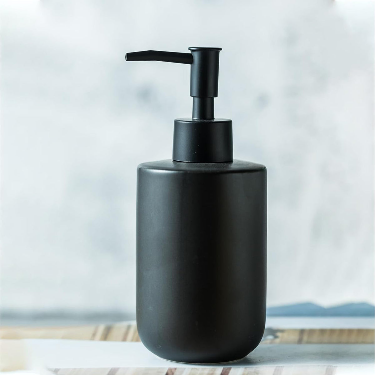 Homestic Liquid Soap Dispenser | Handwash Soap Dispenser | Soap Dispenser for Wash Basin | Shampoo Dispenser Bottle | Bathroom Dispenser Bottle | 350 ML | Black