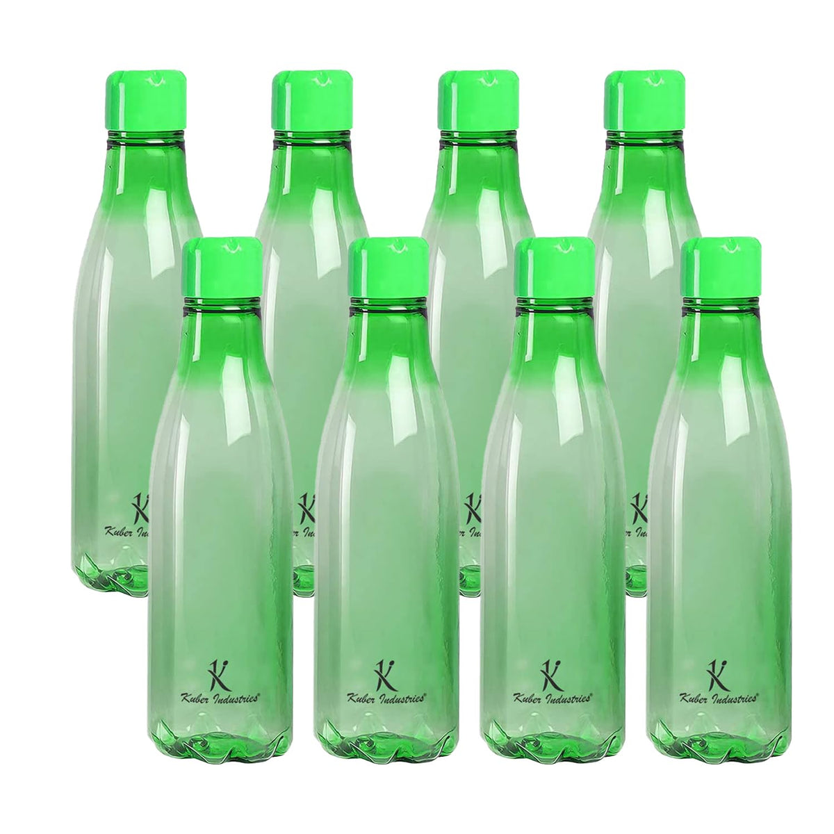 Kuber Industries BPA Free Plastic Water Bottles | Unbreakable, Leak Proof, 100% Food Grade Plastic | for Kids & Adults | Refrigerator Plastic Bottle Set of 4|Green (Pack of 2)