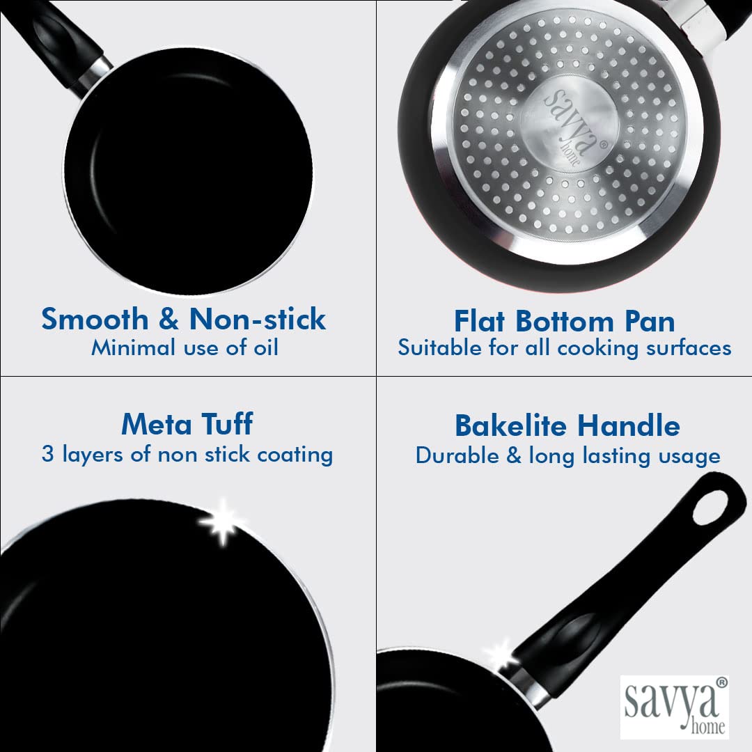 SAVYA HOME frying pan - stylish black design