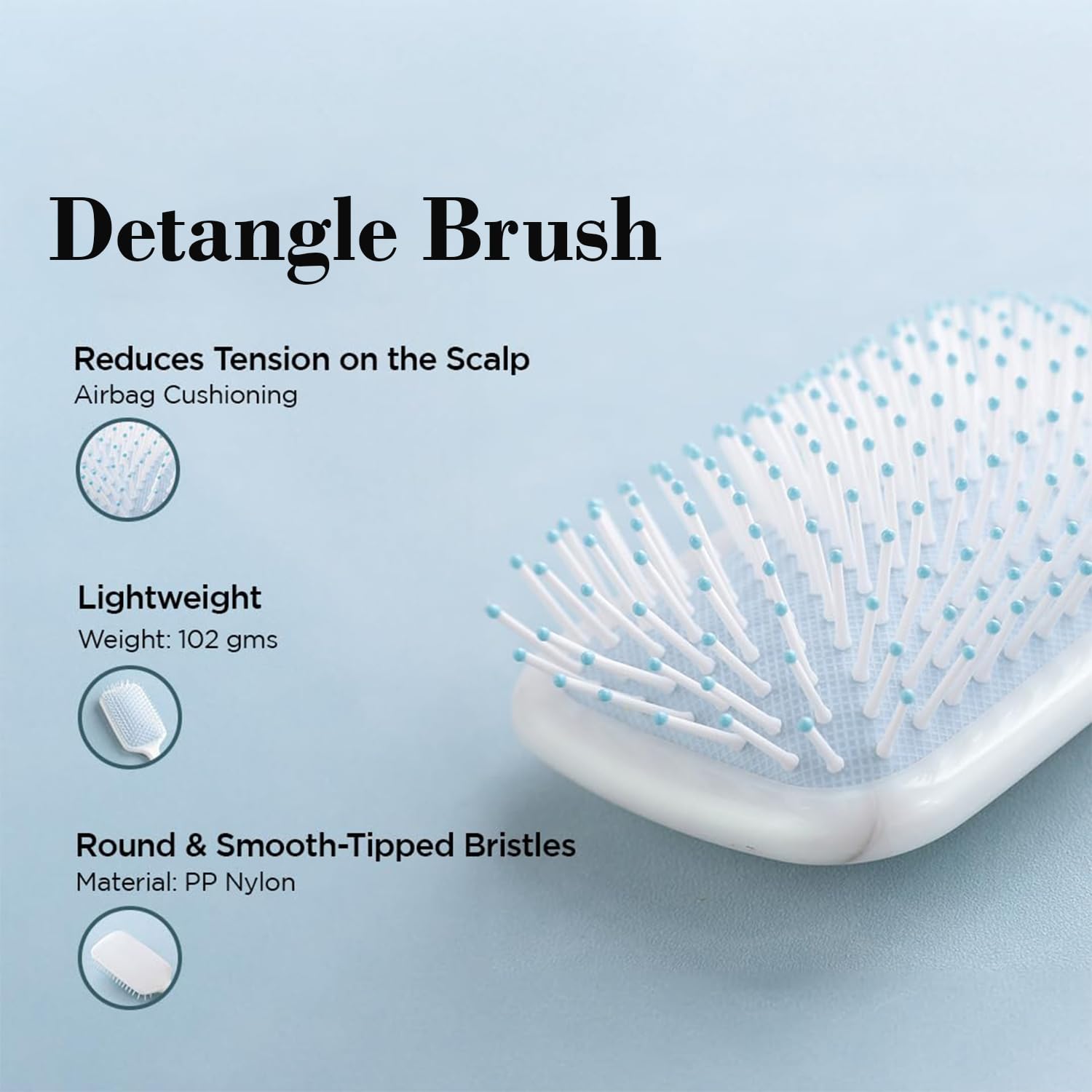 Kuber Hair Brush - Helps detangle hair gently