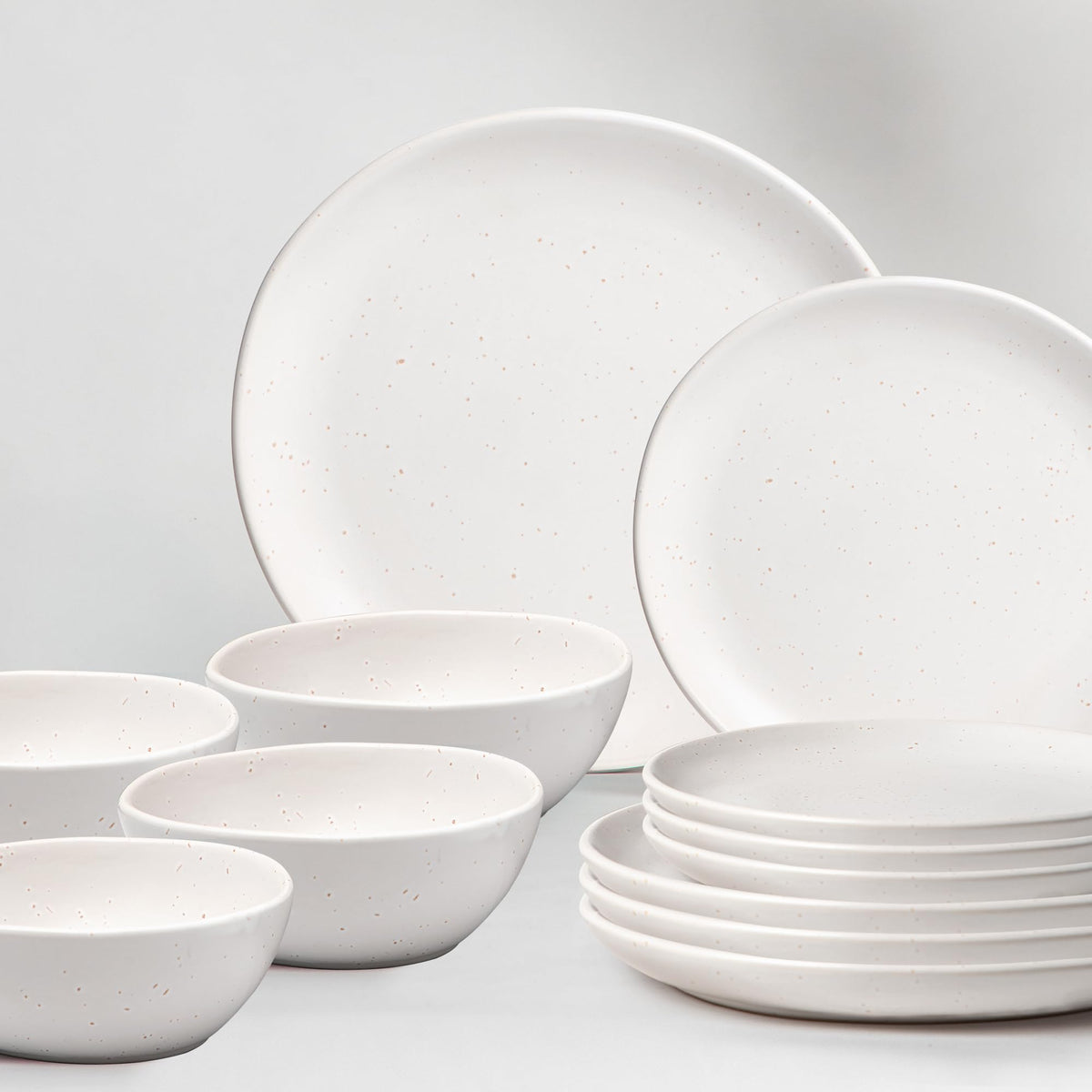 Anko Bodrum Stoneware 12 pcs Dinner Set | Premium Crockery for Dining Table, Home, Restaurant, Gifting | Aesthetic Tableware Service Set for 4 | 4 Dinner Plates, 4 Side Plates, 4 Bowls, White