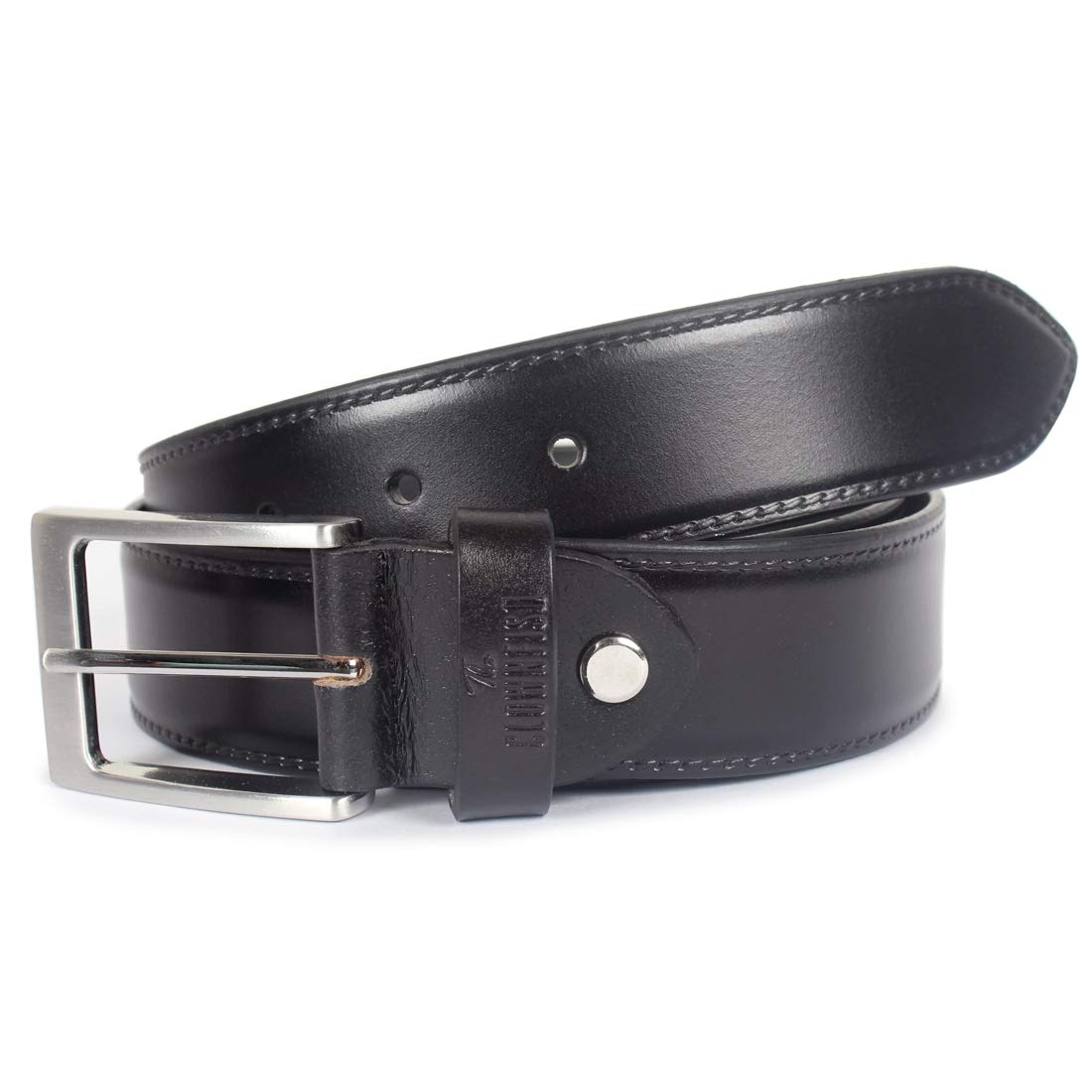 THE CLOWNFISH Men's Genuine Leather Belt - Black (Size - 40 inches)