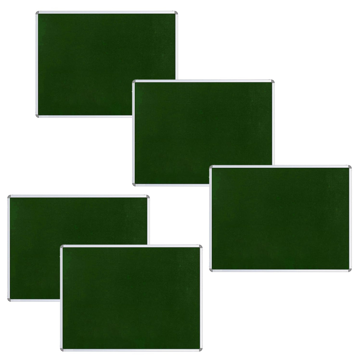 Kuber Industries- Pin-Up Board- 1.5 x 2 Feet-Pack of 5 (Green)
