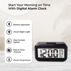 Kuber Industries ABS Battery Oprated Loud Digital Alarm Clock|Desk, Table Clock|Alarm Clock For Heavy Sleepers-Pack of 3 (Pink)