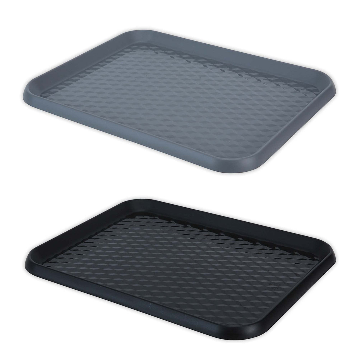 Anko Food Grade Plastic Rectangular Serving Tray | Universal Organiser Tray | Multipurpose | Kitchen Storage & Outdoor Parties | FBA & BPA Free | Stainproof | 2.1Cm (H) x 45Cm (W) | 370Gms | (2 Pc)