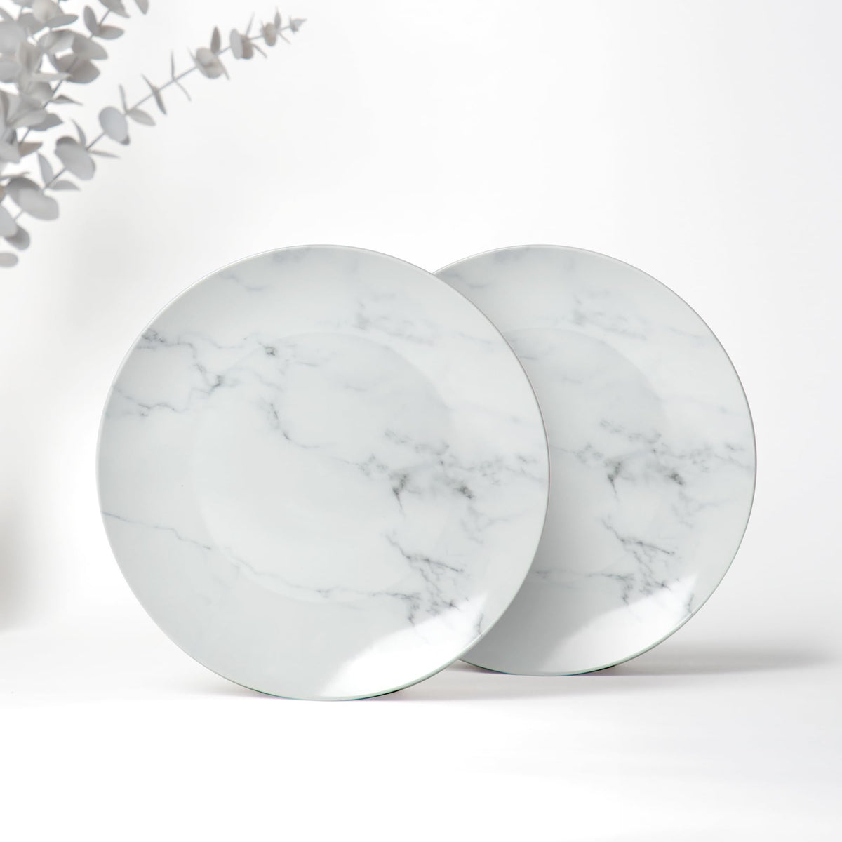 Anko Marble Look Stoneware Dinner Plates - Set of 2 | Premium Crockery for Dining Table| Lead & Cadmium Free, Microwave Safe, Dishwasher Saf | Home, Kitchen, Restaurant, Serving Plate| Marble Design