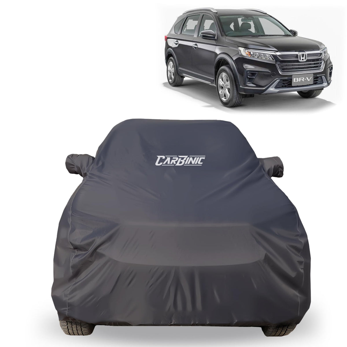 CARBINIC Car Body Cover for Volkswagen Tiguan 2021 | Water Resistant, UV Protection Car Cover | Scratchproof Body Shield | All-Weather Cover | Mirror Pocket & Antenna | Car Accessories Dusk Grey