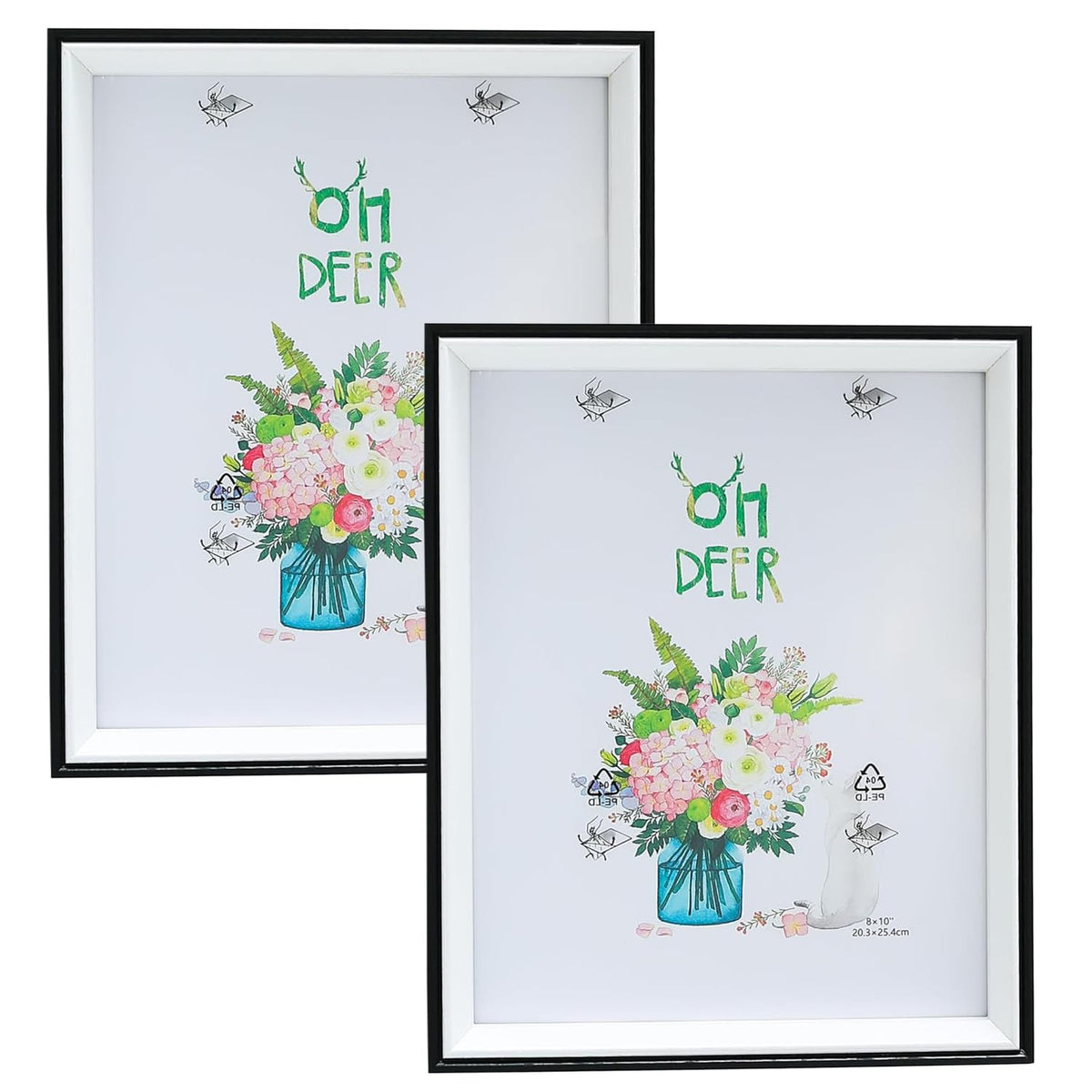 Kuber Industries Photo Frame For Home D?cor|Use Horizontal & Vertical|Crystal Clear Glass|Perfect For Home, Office And Shop "21.8x26.9CM"-Pack of 2 (Black)