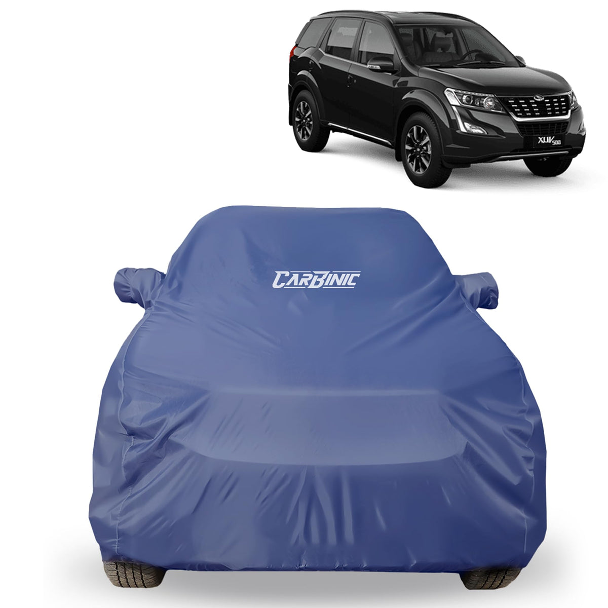 CARBINIC Car Body Cover for Hyundai Alcazar (7 Seater) 2021 | Water Resistant, UV Protection Car Cover | Body Shield | All-Weather Cover | Mirror Pocket & Antenna | Car Accessories Dusk Blue