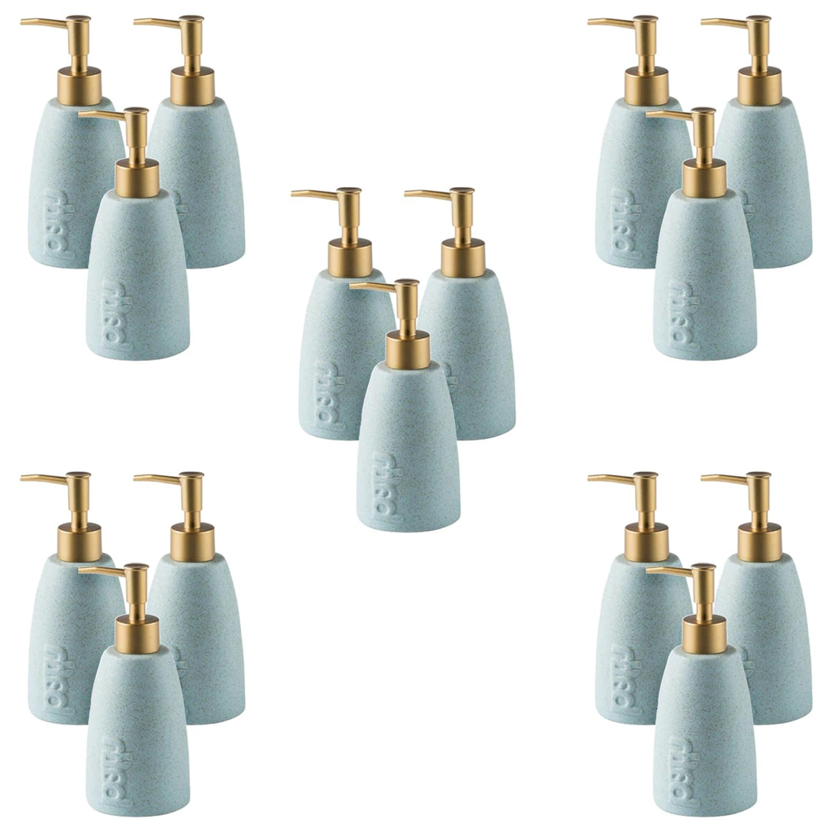 Kuber Industries Liquid Soap Dispenser | Handwash Soap Dispenser | Soap Dispenser for Wash Basin | Shampoo Dispenser Bottle | Bathroom Dispenser Bottle | 15 Piece | Pack of 5 | 320 ml | Blue