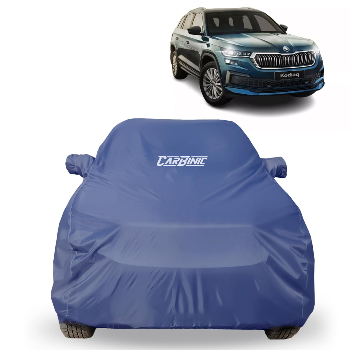 CARBINIC Car Body Cover for KIA Seltos Facelift 2023 | Water Resistant, UV Protection Car Cover | Scratchproof Body Shield | All-Weather Cover | Mirror Pocket & Antenna | Car Accessories Dusk Blue