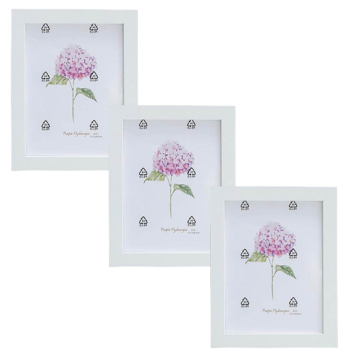 Kuber Industries Photo Frame For Home Décor|Use Horizontal & Vertical|Crystal Clear Glass|Perfect For Home, Office And Shop "16.7x21.8CM"-Pack of 3 (White)