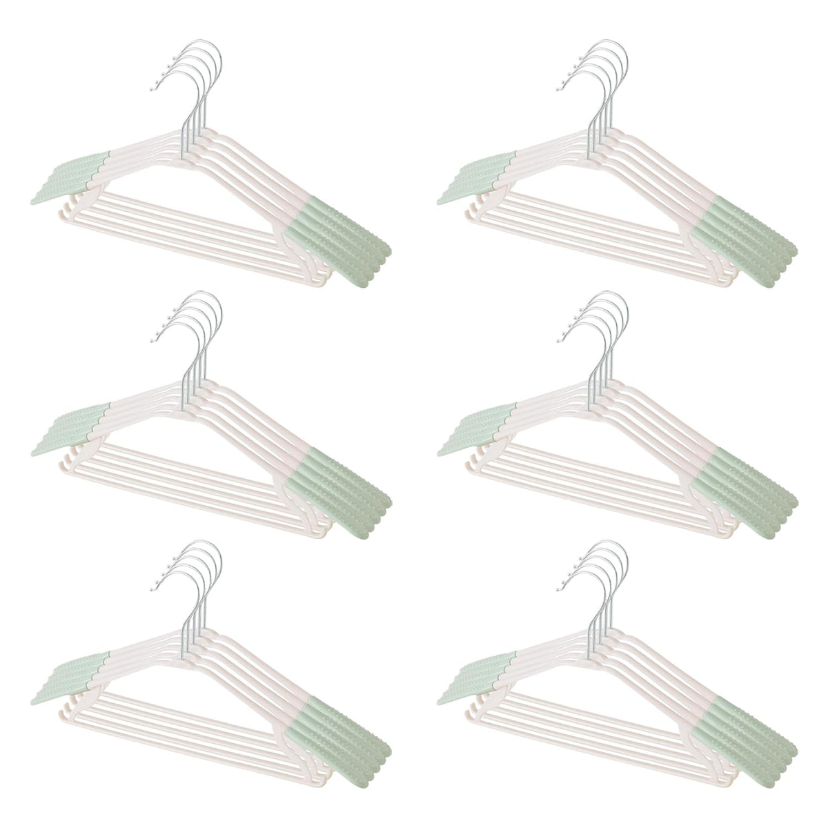 Kuber IndustriesPP Cloth Hanger Set of 30 With Zinc Plated Steel Hook (Green)