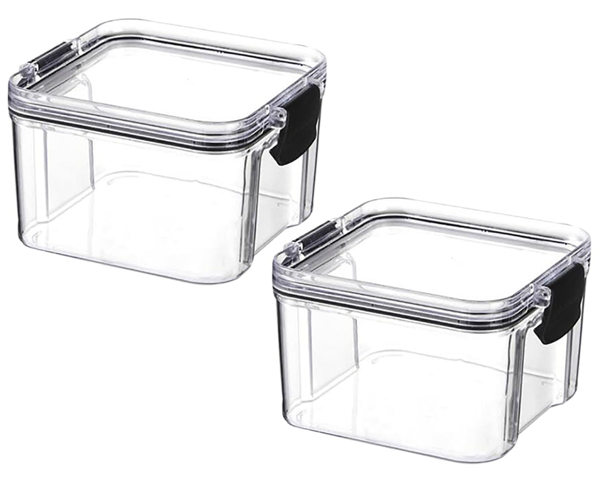 Kuber Industries Small Refrigerator Storage Crisper/Fridge Container with Airtight Lid-Pack of 2 (Transparent)