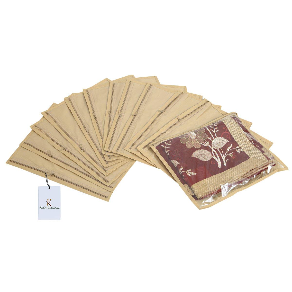 Kuber Industries non woven saree cover - Zipper closure for protection