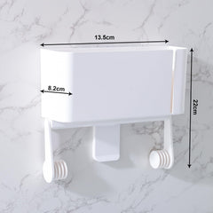 Kuber Industries Toilet Paper Holder | Wall Mounted Rack for Kitchen-Bathroom | Tissue Paper Roll Holder | Napkin Holder | Dispenser for Kitchen & Bathroom | 1329B | White