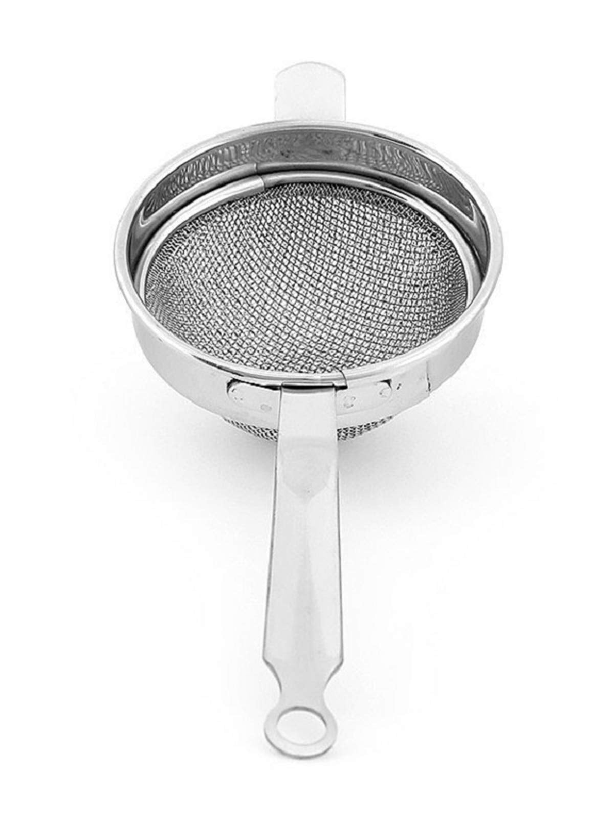 Kuber Industries Stainless Steel Double Mesh Tea Strainer Chalni 8 cm Diameter (Silver) (CTKTC01762)