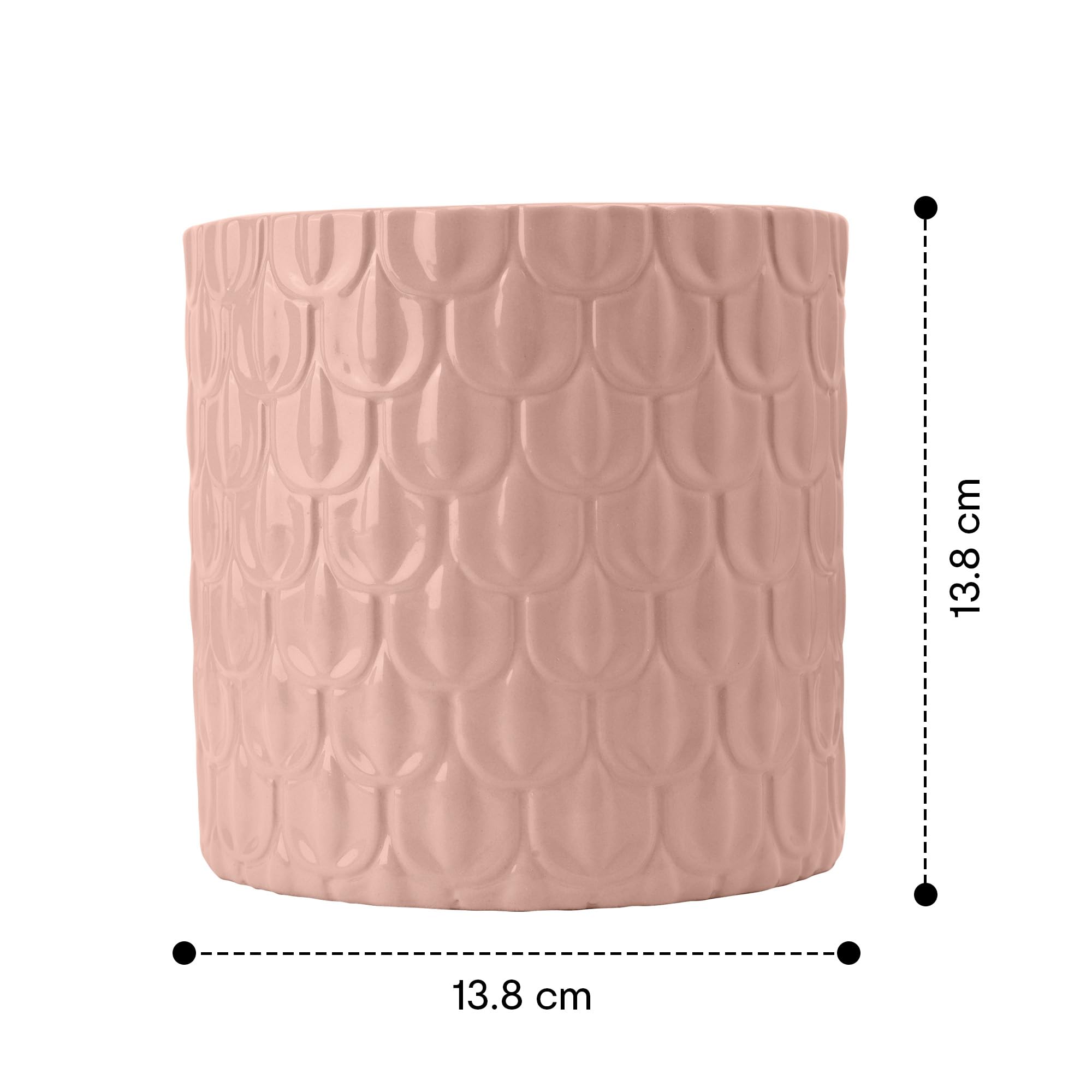 Anko Pink Scalloped Pot - Ideal for home decor