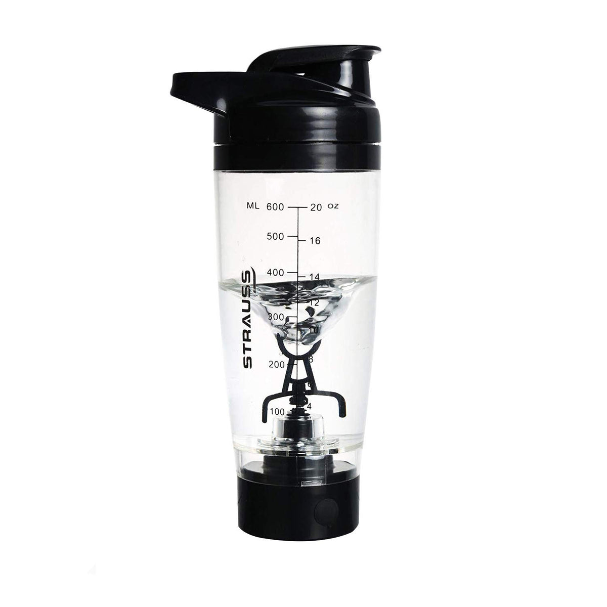 STRAUSS Automatic Shaker Bottle, 600 ml (Black)