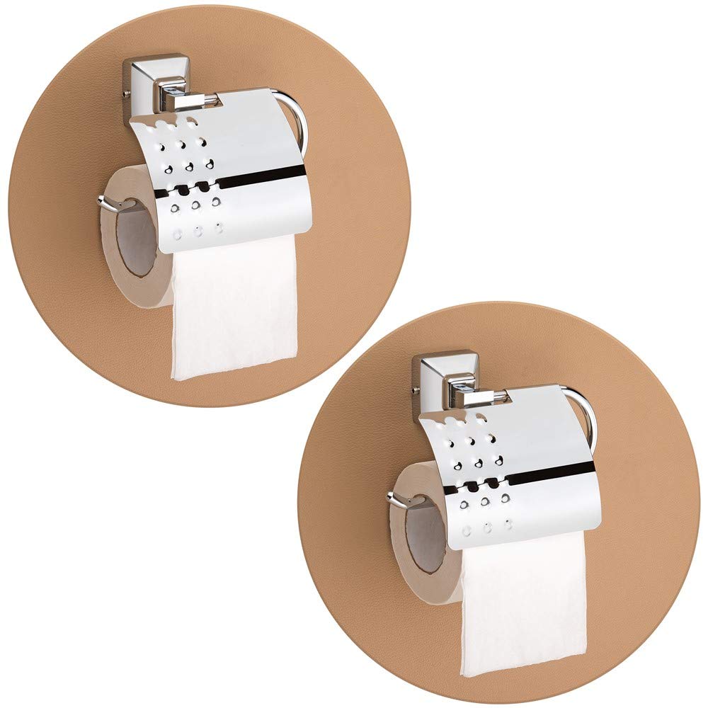 Plantex 304 Grade Stainless Steel Toilet Paper Roll Holder/Toilet Paper Holder in Bathroom/Kitchen/Bathroom Accessories - Pack of 2, Squaro (Chrome)