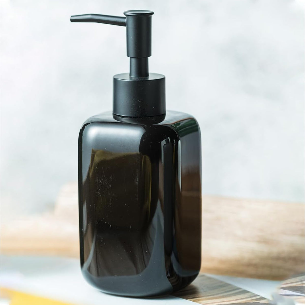 Homestic Liquid Soap Dispenser | Handwash Soap Dispenser | Soap Dispenser for Wash Basin | Shampoo Dispenser Bottle | Bathroom Dispenser Bottle | 300 ML | Black