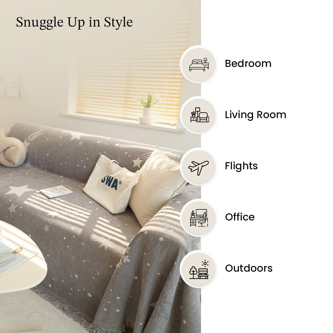 Kuber Industries Indoor Chenille Sofa Throw - Stylish Comfort