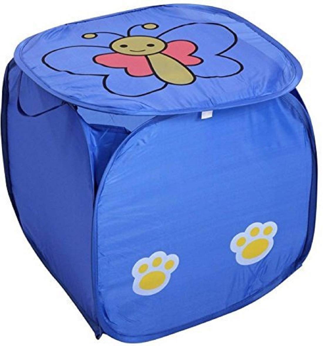 Kuber Industries Polyester Square Laundry Basket With Lid & Handles|Compact & Sturdy|Cute Cartoon Print|Size 46 x 46 x 46 CM (Multi)-CTKTC26059