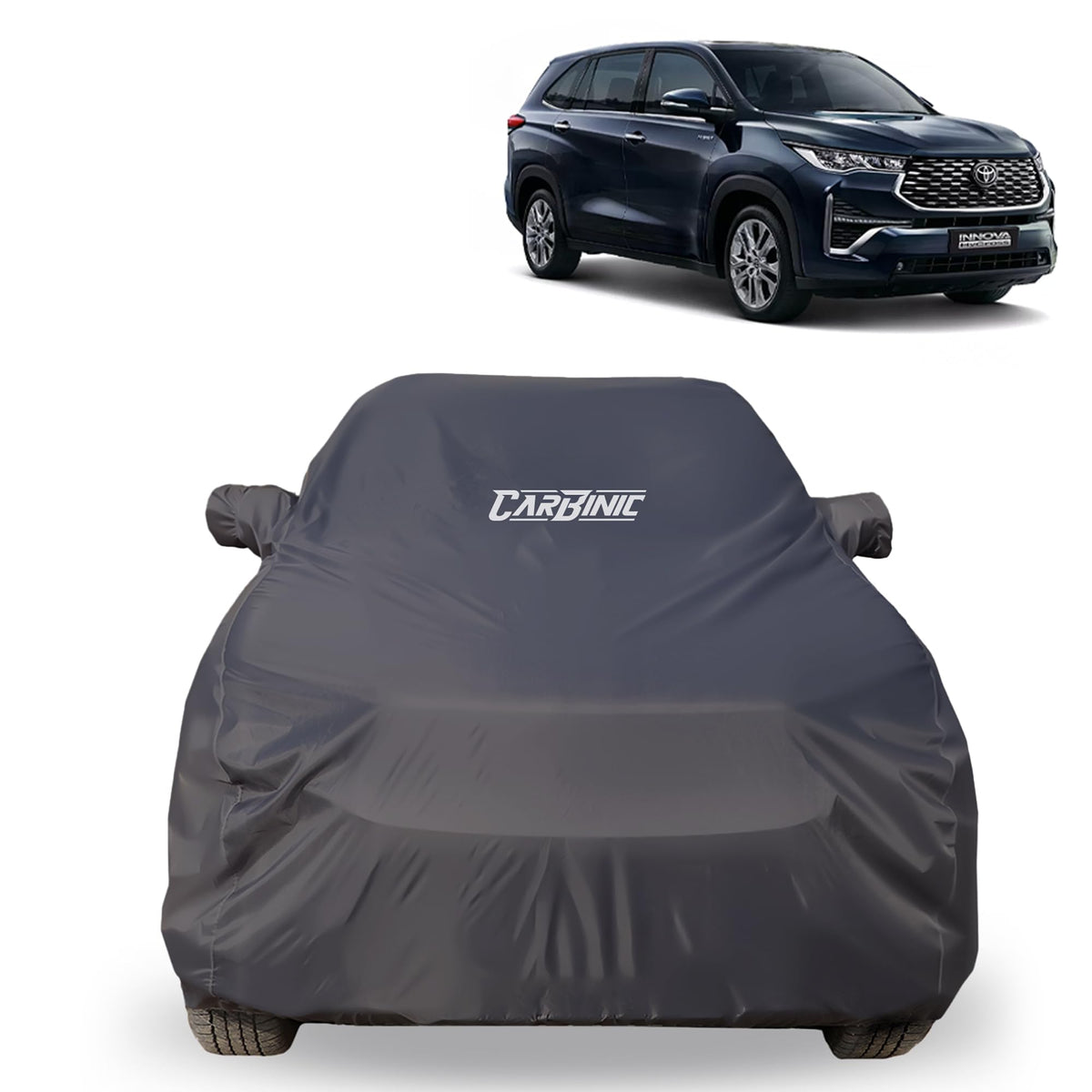 CARBINIC Car Body Cover for Skoda Kodiaq 2022 | Water Resistant, UV Protection Car Cover | Scratchproof Body Shield | All-Weather Cover | Mirror Pocket & Antenna | Car Accessories Dusk Grey