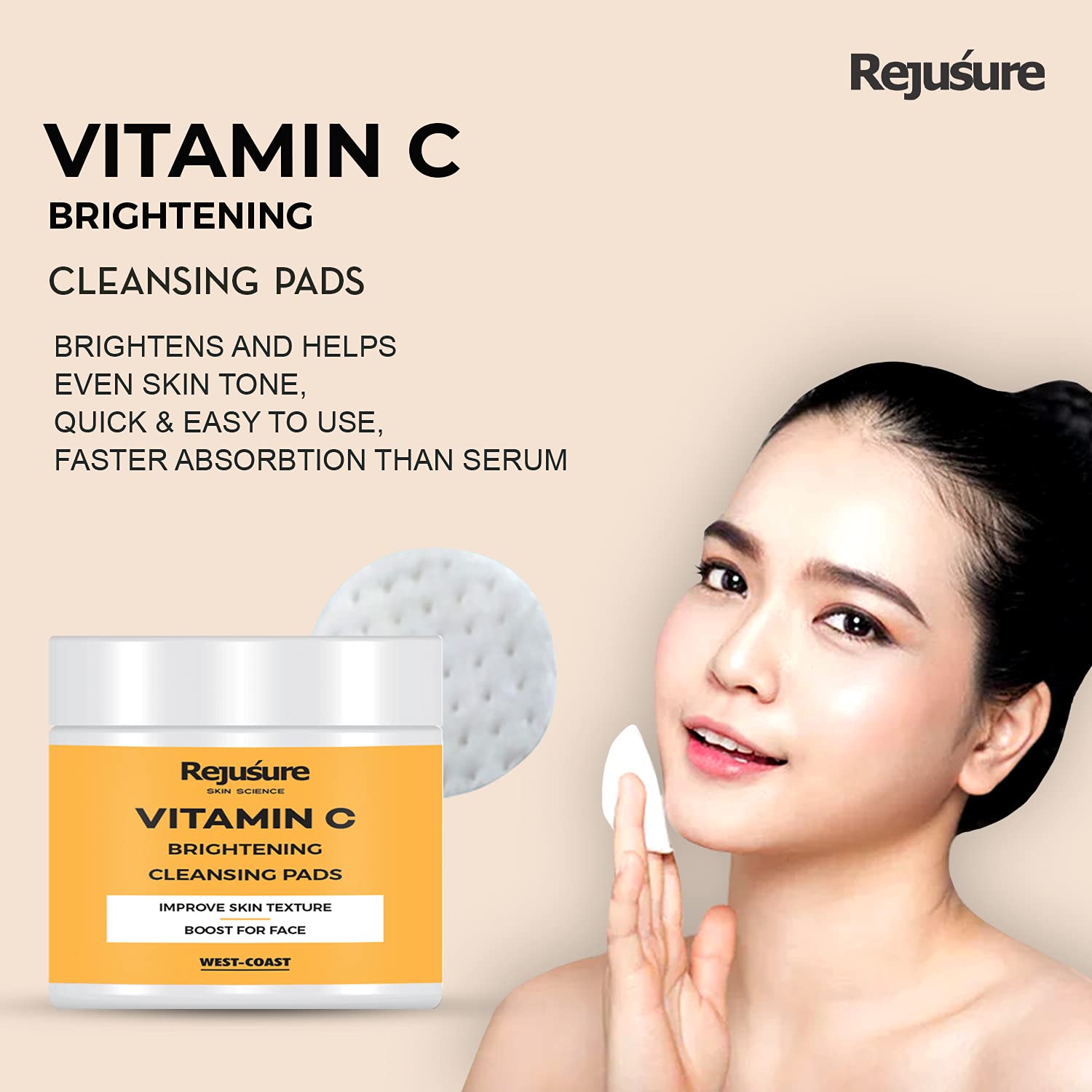 Rejusure brightening pads - Gentle skin cleanser