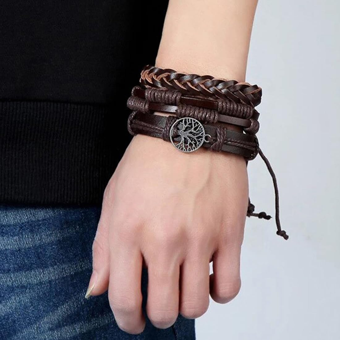 Yellow Chimes adjustable leather bracelet - Casual outing style