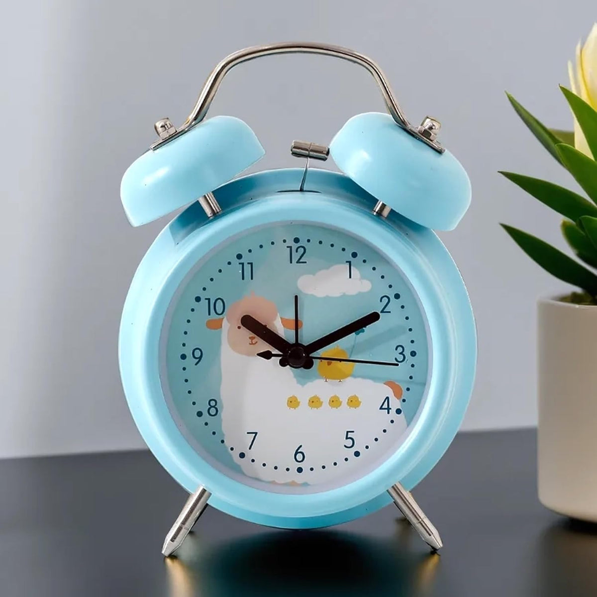 Ekhasa Table Clock for Study Table & Kids | Alarm Clock for Heavy Sleepers, Students, Girls & Boys | Alarm Watch Table Clock for Bedroom | Mini Loud Time Piece with Alarm | Night Light Table Watch