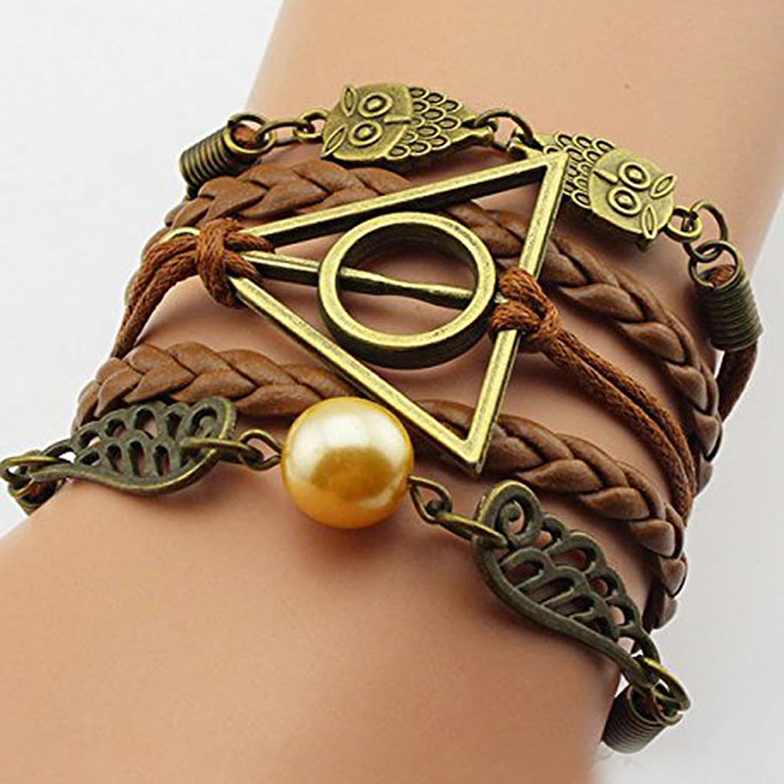 Yellow Chimes men's adjustable leather bracelet - anniversary gift