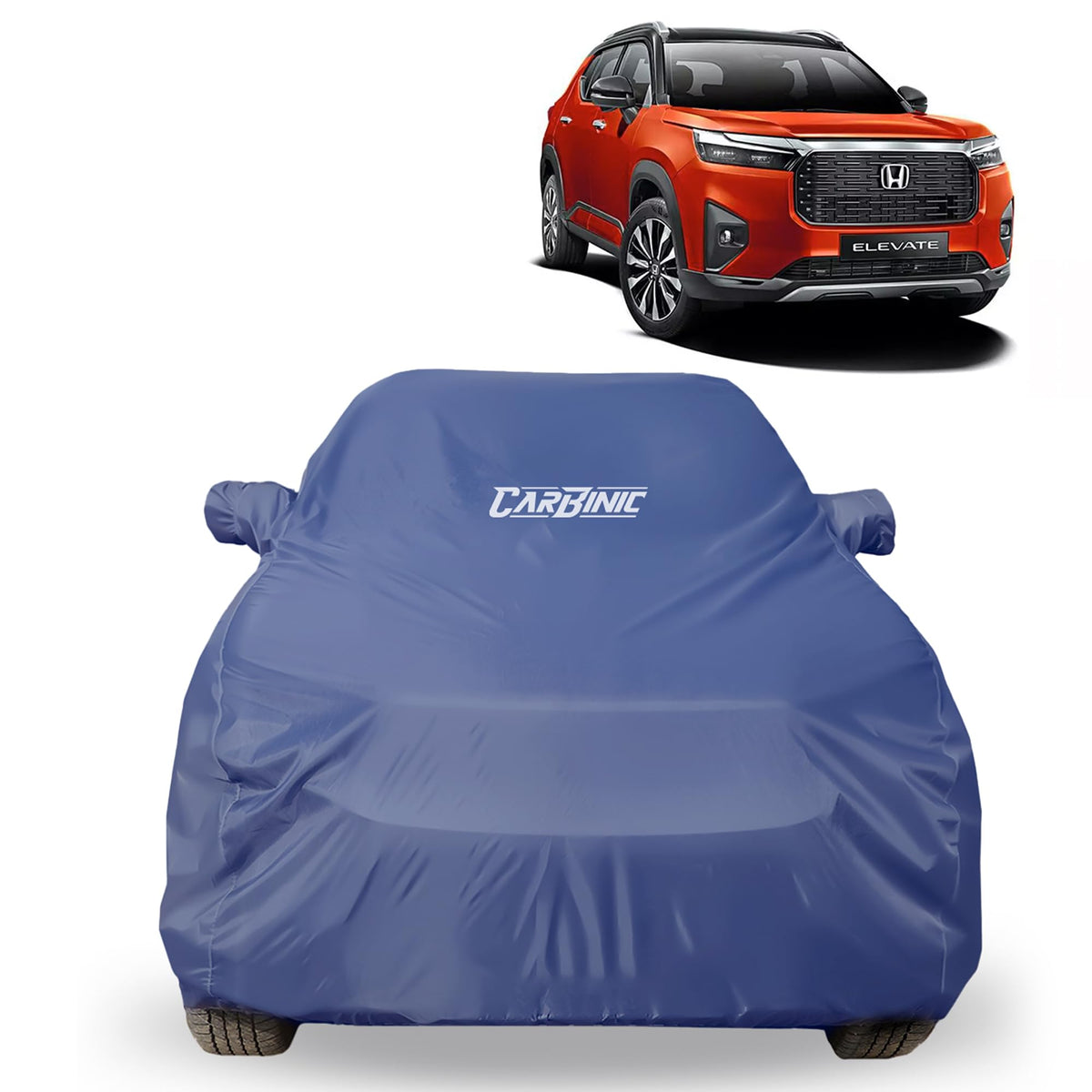 CARBINIC Car Body Cover for Honda Elevate 2023 | Water Resistant, UV Protection Car Cover | Scratchproof Body Shield | All-Weather Cover | Mirror Pocket & Antenna | Car Accessories Dusk Blue